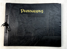 Antique Photograph Album with Photos, Mounting Corners, Drawings, and a Postcard picture