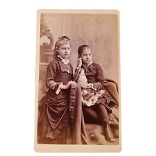 Antique CDV Girls with DOLL 1880s Franklin PA Vintage photo picture
