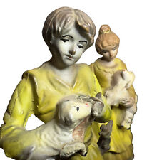 Vintage Victorian Couple Figurines, Ceramic Statues 9” & 7.5” picture