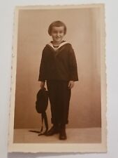 Vintage Real Photo Postcard German Child Boy Sailor Outfit Very Short Bangs  picture