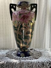 Vintage Antique Hand Painted Floral Vase 13” Unmarked picture