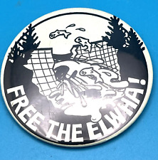 Free The Elwha Button Pin Historical Washington State Dam Removal Awareness picture