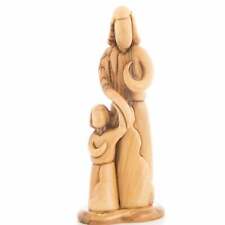 Saint Joseph with Young Jesus Christ Olive Wood Sculpture from Bethlehem, 12