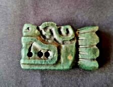 Mexican Pre Columbian Maya Aztec style green Stone Jade QUETZALCOATL PENDANT picture