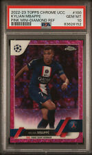 2022 TOPPS CHROME UEFA CLUB COMPETITIONS 100 KYLIAN MBAPE /175 PSA 10 picture