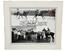 Rare Turfotos Horse Racing 1965 Grey Dust 11”x14” Mounted Photograph B&W Photo picture