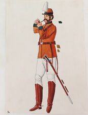 Rare Vintage British Military Uniform Original Book Artwork by L Barlow. #8 picture