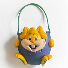 Vintage Cool Gear Easter Bunny Basket 3-D 2003 Blue Yellow Egg Hard Plastic picture