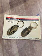 Vintage Chevrolet Brass Key Tag Keychain Set Of 2 picture