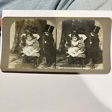 Antique Stereoview Card Photo: Spare the Rod, Spoil The Child - Doll Discipline picture