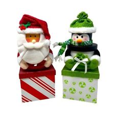 Santa | Christmas Penguin | Stacking Boxes | Decorations | Set of Two picture