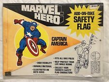 CAPTAIN AMERICA ADD-ON-BIKE SAFETY FLAG 1974 SEALED Marvel picture