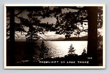 RPPC Scenic Moonlight View on Lake Tahoe CA Postcard picture