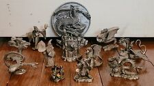 LOT OF 12 PEWTER FANTASY DRAGONS & WIZARDS. SPOONTIQUES HUDSON PARTHA RAWCLIFFE picture