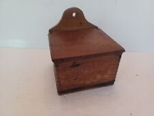 *ANTIQUE WOODEN DOVE-TAILED SALT BOX*Hangs On Wall Or Sits On Shelf picture