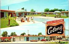 Postcard Colony Inn Motel Restaurant Pool Classic VW Bug Joplin Missouri B226 picture