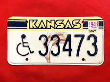 1994 Kansas License Plate 33473 .... Handicapped / Crafts / Collect / Specialty picture