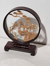 VINTAGE ASIAN CORK CARVING DIORAMA CHINOISERIE 5