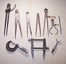 Lot of 10 Vintage Machinist Dividers Calipers Tools picture