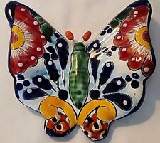 Mexican Pottery Talavera Butterfly Wall Hanging Mexico Flying Art Hand Painted picture