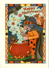 Halloween, greeting card, illustration, 1990, Anna Pomaska Postcard picture
