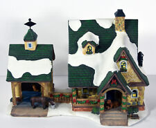 Vtg 2001 Rosedale Stables Porcelain Victorian Village House Painted Christmas picture