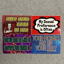 Vintage Socially Hazardous Stickers Bumper Funny Humor Decals (4 Pack) picture