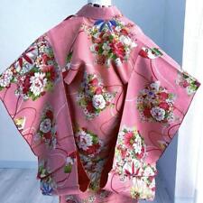 Japanese Antique Kimono For Children Girls Shichi-Go-San Flower Pattern Taisho  picture