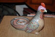 Chinese Asian Porcelain Pottery Pheasant Bird Candle Holder #2 Colorful picture