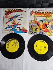 LOT 2 Vintage DC COMICS Superman & Shazam 33 1/3 RPM LP Power Records 1975 1977 picture