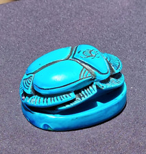 MUSEUM OF RARE PHARAONIC BLUE SCARAB AMULETS, ANTIQUITIES OF ANCIENT EGYPT BC picture
