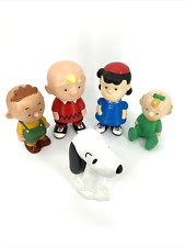 VTG Peanuts Ceramic Large Figurines Hand Painted 5 Pc  Snoopy Charlie Brown... picture