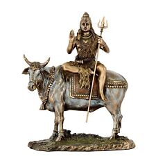 Antique Finish Large Sitting Shiva On Nandi Statue for Home Temple Decoration  picture