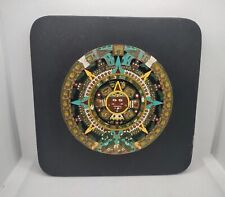 Mayan Aztec Calendar Wall Art Plaque Mexico Wood Base Legend On The Back picture