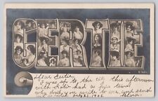 1906 Greetings Rotograph postcard Large Letter Names Gertie Beautiful Women RPPC picture