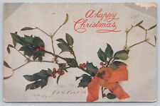 Vtg Post Card A Happy Christmas Winter Scene G347 picture