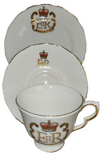 Queen Anne China 3 Pc 1977 Silver Jubilee Queen Elizabeth II Cup Saucer & Plate picture