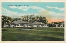 Ottumwa Iowa~Country Club~Flag~Flower Bushes~Large Lawn~1920s Postcard picture