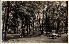 RPPC Picnic Grounds, Look Memorial Park, Florence MA Vintage Postcard I44 picture