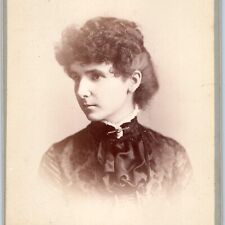 c1887 Providence, RI Cute Small Lips Young Lady Cabinet Card Photo Horton B18 picture