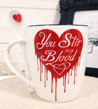Ebros Vampire Love Valentine You Stir My Blood Coffee Ceramic Cup W/ Mug & Spoon picture