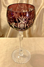 VTG Beyer PURPLE CRYSTAL Cut-to-Clear Hock Wine Glass BEZ1 West Germany picture
