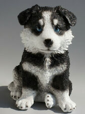 Siberian Husky Dog Figurine Puppy Sculpture Garden Statue Sitting Pet Home Decor picture