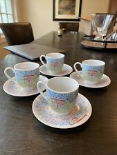 Juan Valdez Cafe Espresso Set For Four Cups And Saucers Mosaic Pattern picture