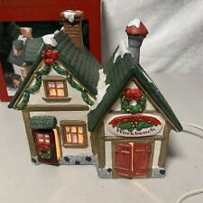 Vtg Dickens Keepsake 1994 Santas Work Shop Porcelain Lighted House In Box picture