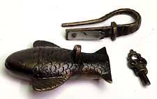 Vintage Unique Brass Fish Lock Screw Key  picture