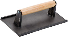 Tezzorio 8 X 4-Inch Cast Iron Steak Weight/Bacon Press with Wooden Handle, Heavy picture