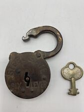 Antique Steel State Six lever Lock Made In USA Padlock Vintage picture