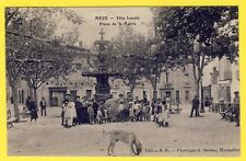 cpa very rare 34 - MÉZE (Hérault) LOCAL PARTY Place de la MAIRIE Le Boeuf Anime picture