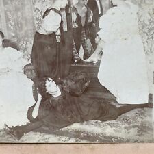 Antique 1899 Victorian Woman Does The Splits Stereoview Photo Card P2723 picture
